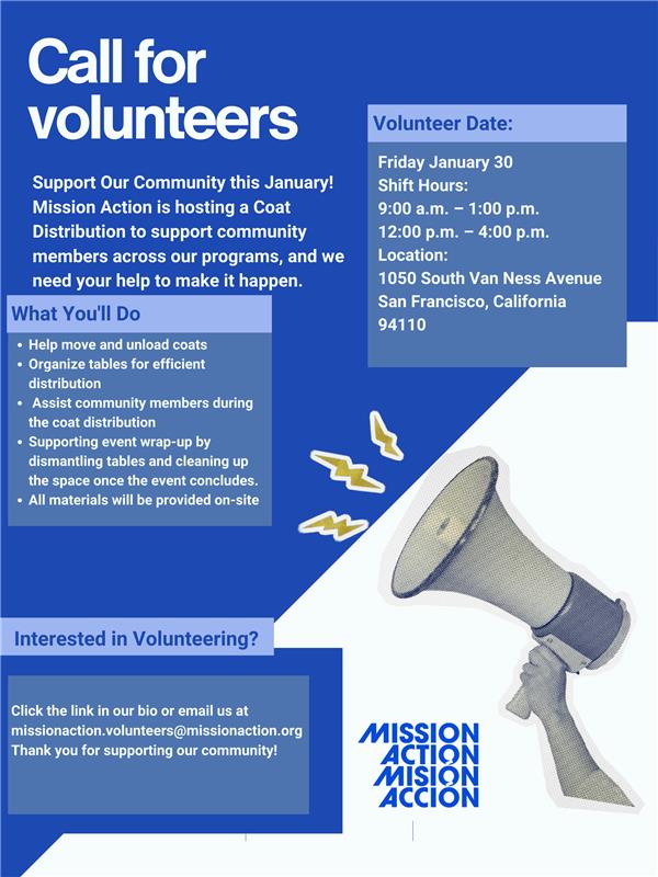 Call for volunteers flyer in English